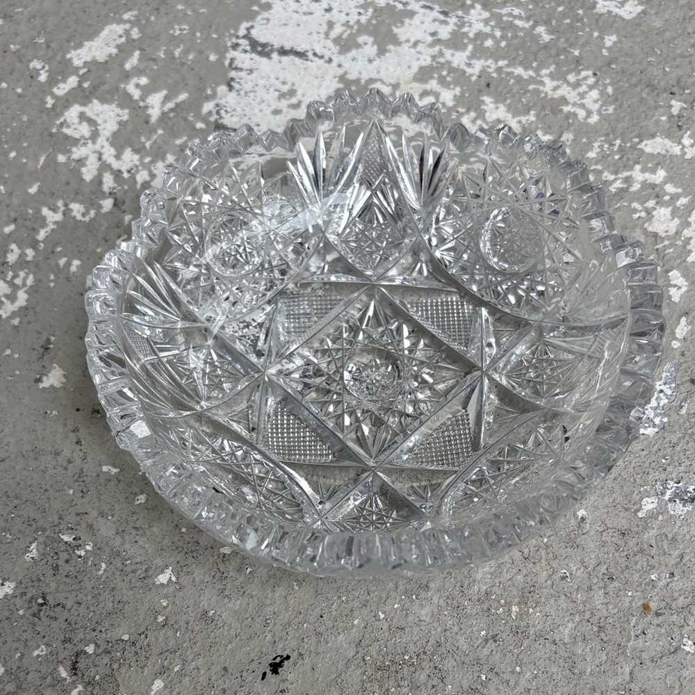 American brilliant cut crystal candy dish
